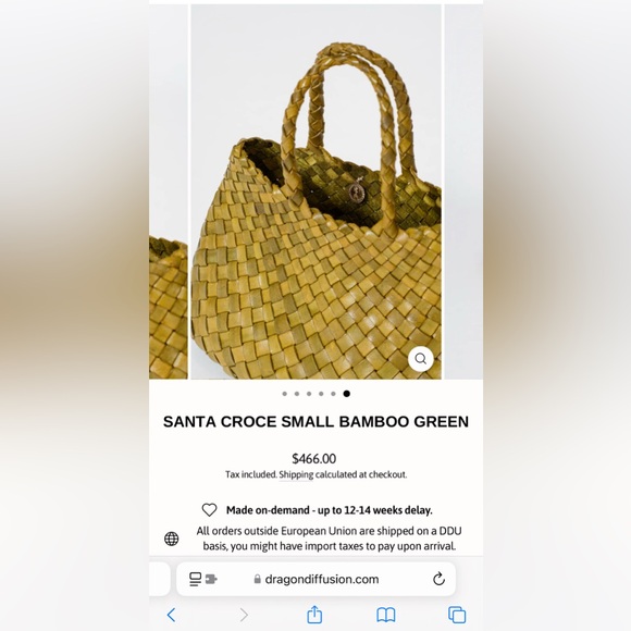 Brand new Dragon Diffusion SANTA CROCE SMALL BAMBOO GREEN - Picture 6 of 11